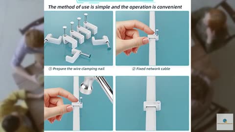 Cable Clips White - AOPOCKAN TECH 100 Pieces Ethernet Cable Clips with Steel Nai