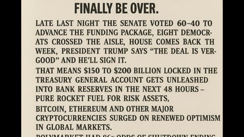 $150–$200 BILLION sitting in the US Treasury General Account could