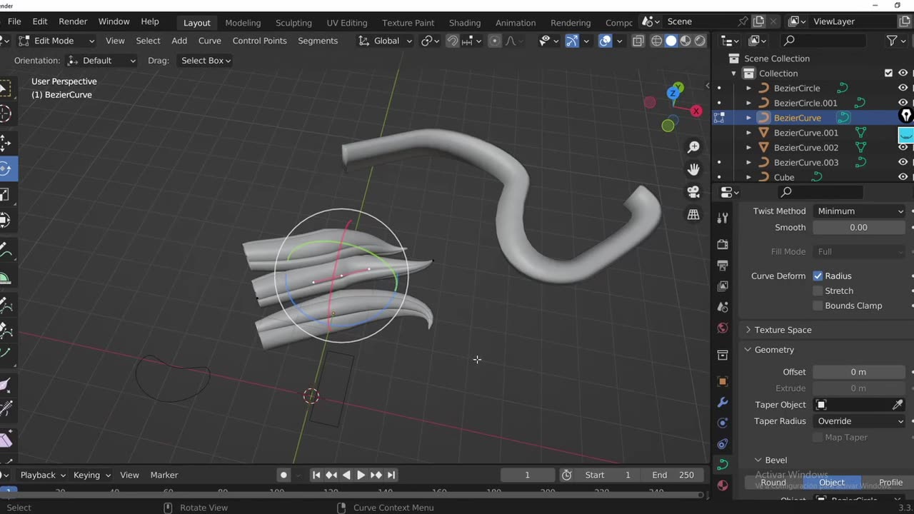 Extruir forma sobre una curva