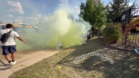 Teargas deployed and multiple arrests made here in Chicago 