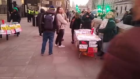 Anti-Trump demo preparations in Whitehall, London