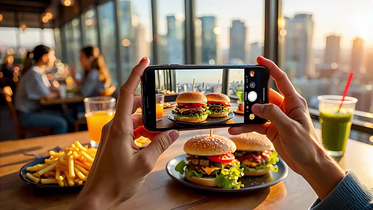 It's great to eat a delicious hamburger