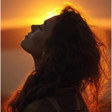 a woman staring at the sunrise