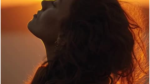 a woman staring at the sunrise