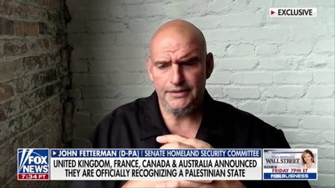 Sen Fetterman says Its Strange US Allies Would Recognize Palenstine #news