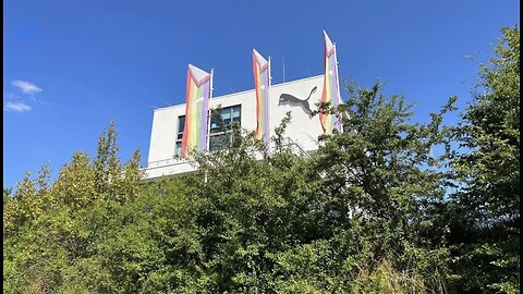 Puma en Adidas (UBO Dassler) hebben beiden transgendervlaggen bij hun hoofdkantoor in Herzogenaurach
