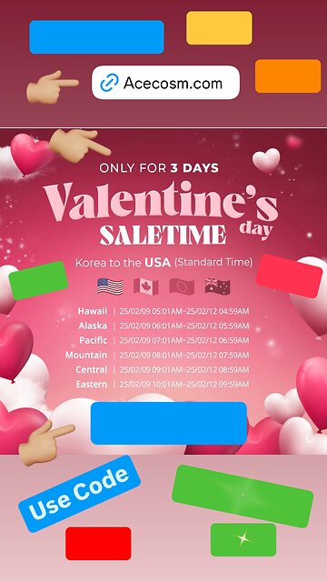 AceCosm 20% Valentine Day 3 Day Sale From Feb 9th-12th Use Code LAURIE10 20%