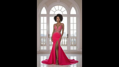 Flamingo Pink Evening Dress