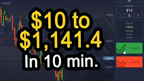 $10 to $1,141.4 in 10 min. Pocket Option Strategy