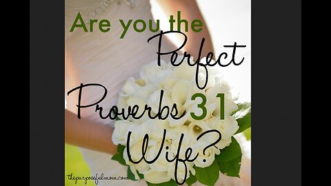 BEDTIME BIBLE CHAT: Proverbs 31: 10-31: THE PERFECT PROVERB 31 WIFE