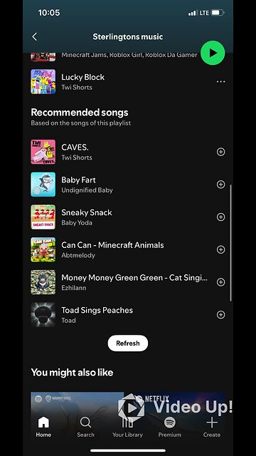 I just added a new song to my Minecraft Spotify playlist called lucky block by two shorts