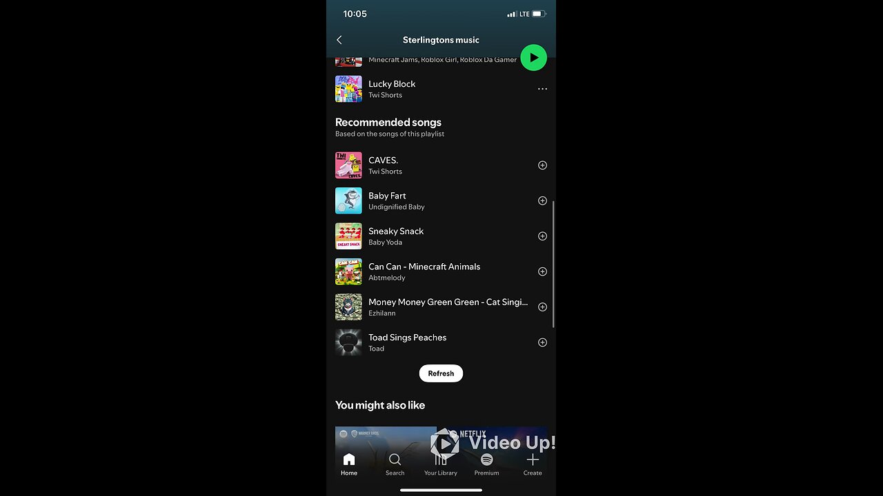 I just added a new song to my Minecraft Spotify playlist called lucky block by two shorts