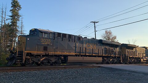 CSX Trains 3035 and 7233 head East in a hurry