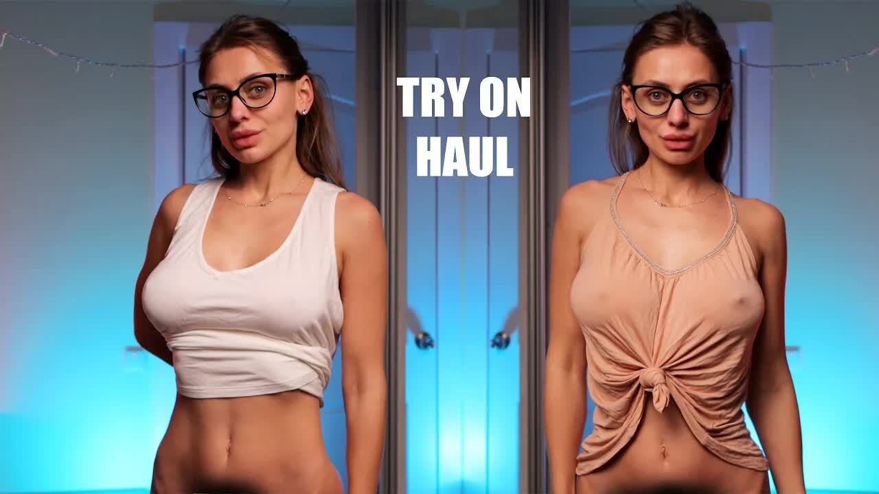 ❤️ No Bra Try on Haul non Transparent Tops with Tina.