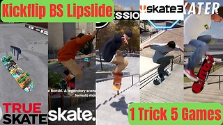 1 Trick 5 Games Challenge | True Skate | EA Skate. | Session Skate Sim | Skate 3 | Skater XL | 4K