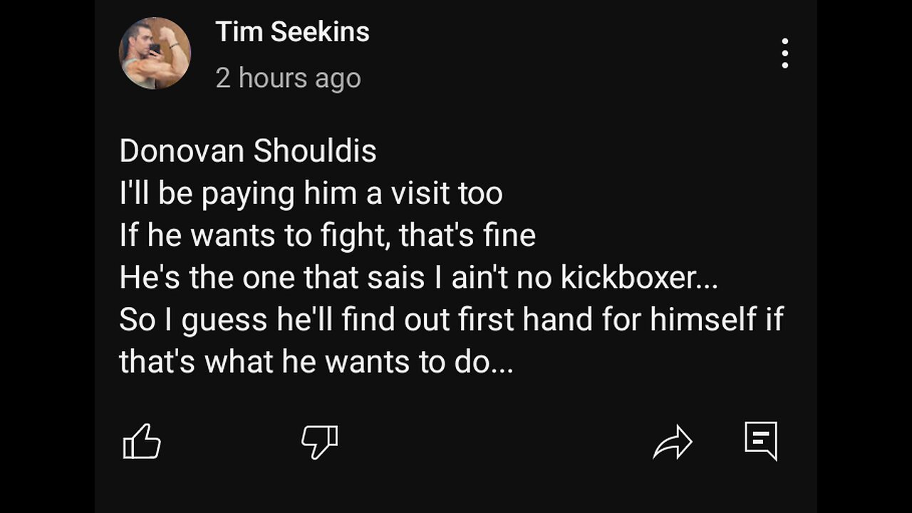 True internet tough guy.