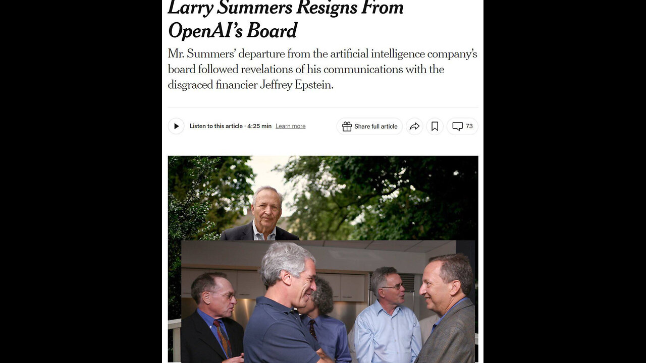 Epstein Files To Be Released-Larry Sunmers Had A Bad Day