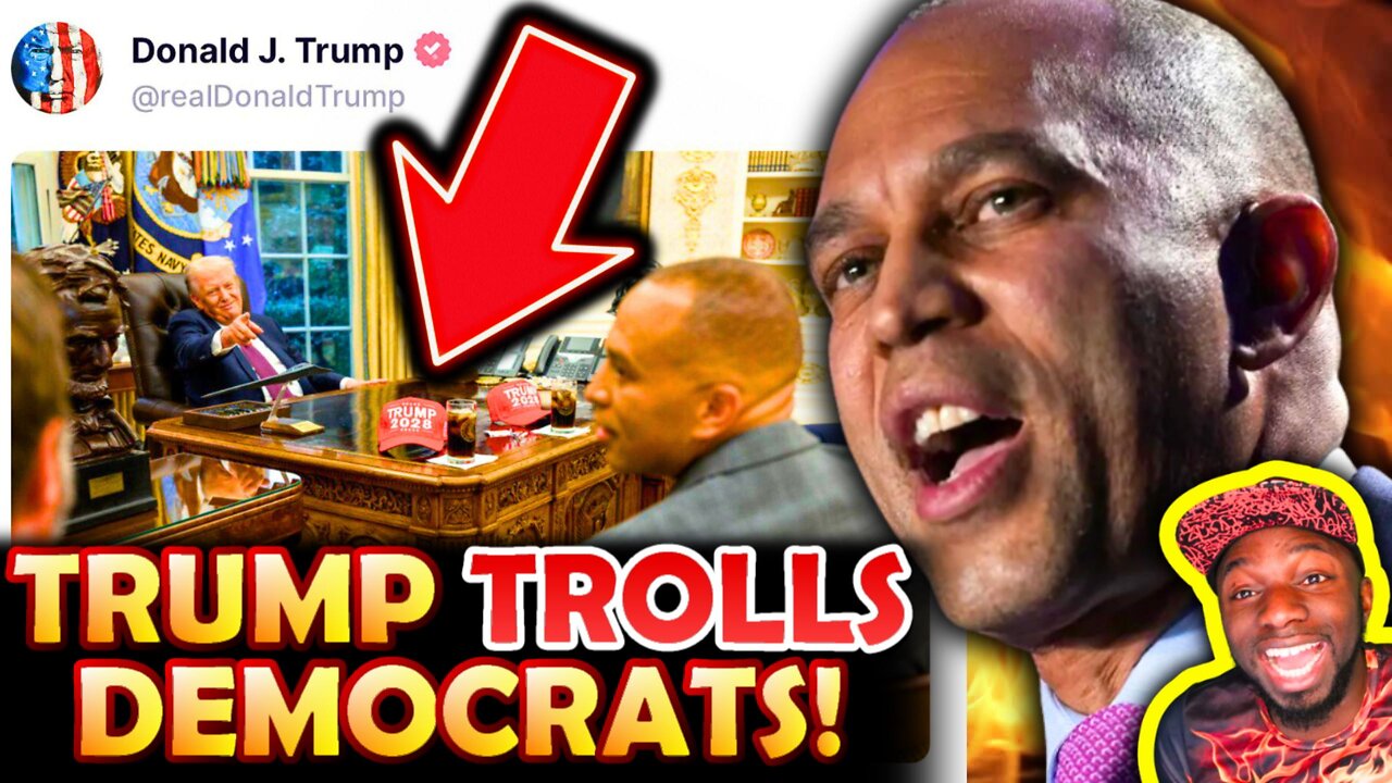 🚨Fake News Journos OUTRAGED Over Trump TROLLING Hakeem Jeffries with AI Videos and Trump 2028 Hat!