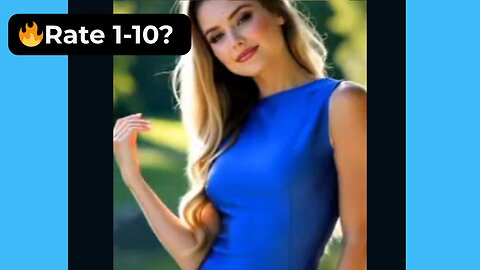 😍 Rate This Tight Blue High-Neck Dress 1-10? | Supermodel 4K