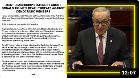HANG TRAITORS: Senator Schumer Misrepresents President Trump's Warning That Government Officials Publicly Promoting A Military Coup Against America Can Be Executed Under US Law