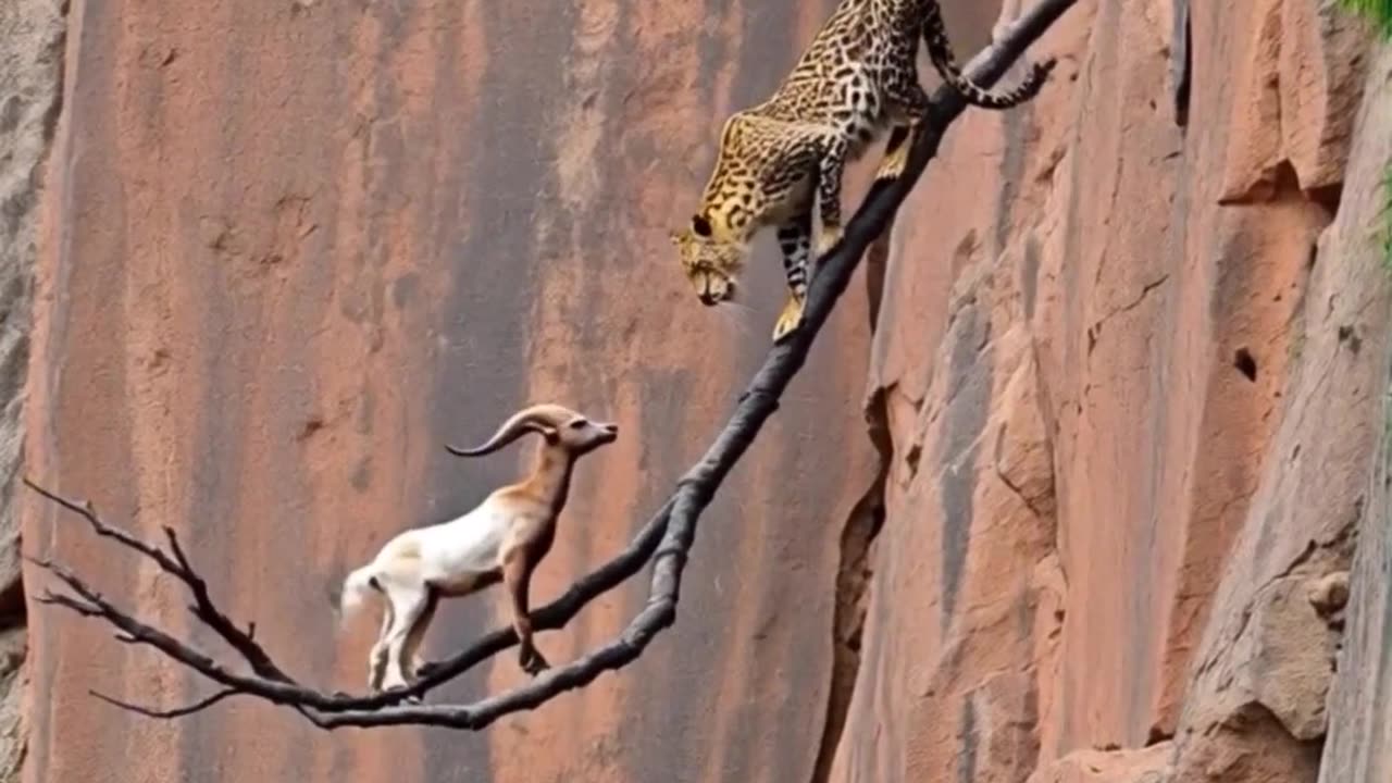 "The final showdown between the leopard and the bharal on a withered branch; so thrilling."