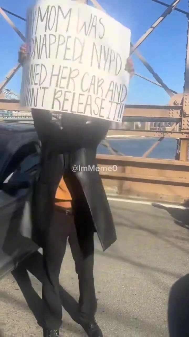 You can’t make this sh*t up! Woman in NYC blocked traffic on the Brooklyn Bridge with her car,