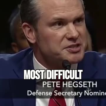 Pete Hegseth: "I've Dedicated My Life To The Warfighters"