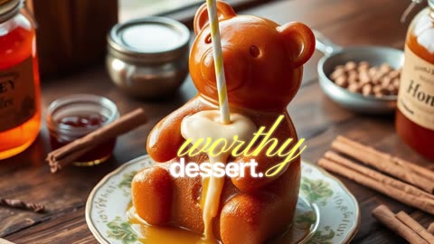 Honey Bear Bottle Cake with Sipping Straw — Melted Filling, Drinkable Dessert