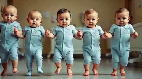 Cute babies dancing