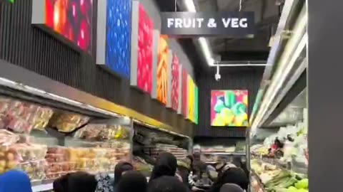 A supermarket opening in the small town of Batley in West Yorkshire, England.