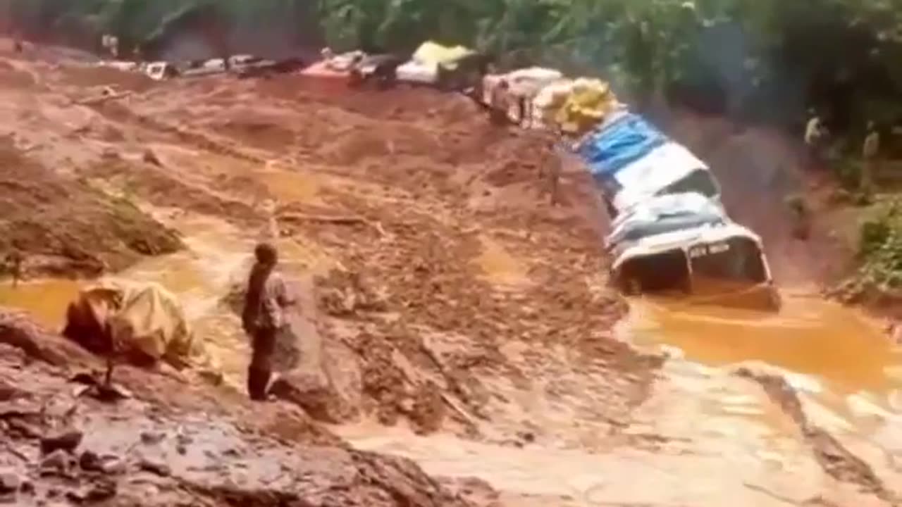 🤯♂️💦 Truck Convoy Drives Through Flooded Road... In The Jungle! | FeedMyCuriosity
