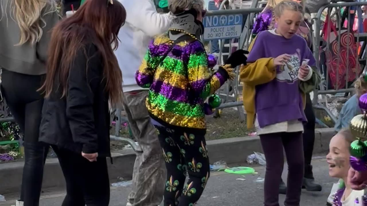 Elder Mardi Gras Reveler Does Cupid Shuffle