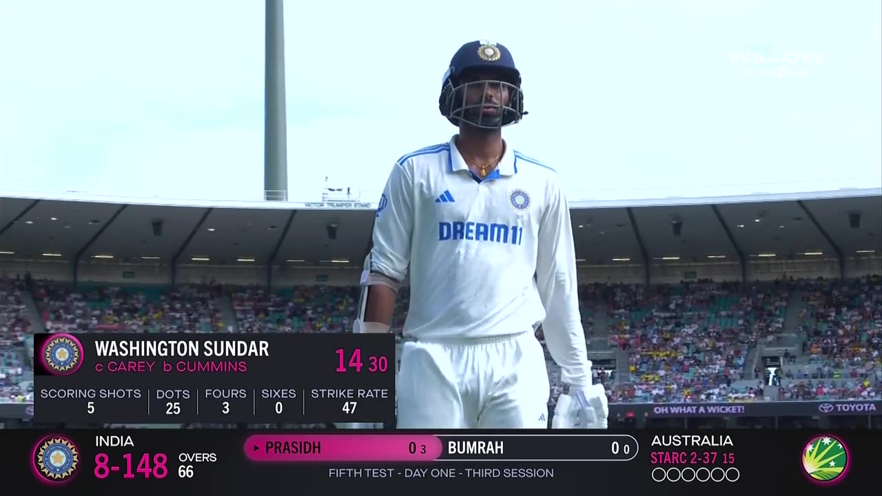BGT 2024 | Test 5 | Part 4 Replay | Aus vs Ind | Sydney | Full Replay