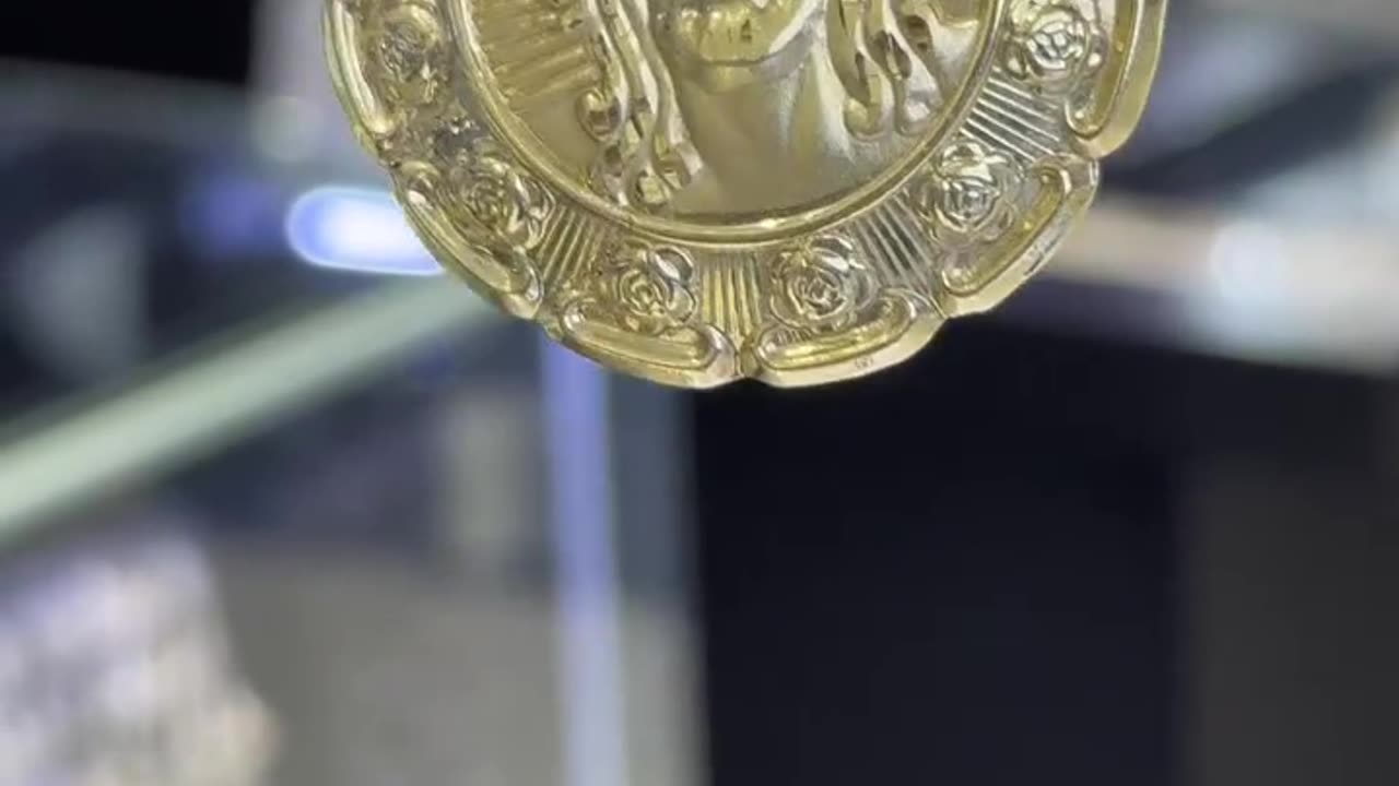 Real 10K Gold Double Sided Religious Pendant