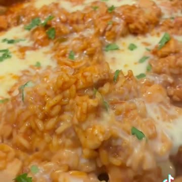 Queso Chicken and rice skillet