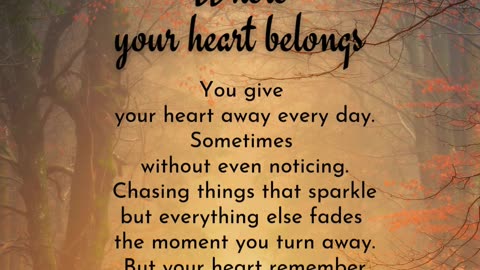 Where your heart belongs