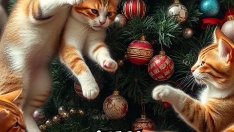 Gatos en navidad: las estrellas del caos festivo