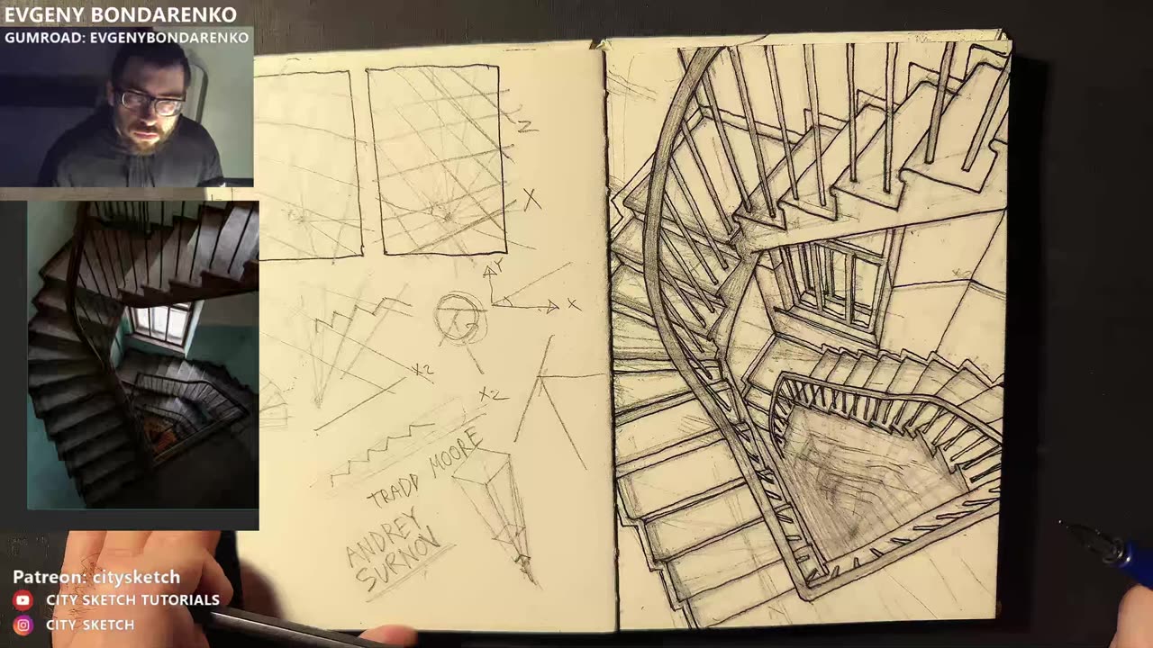 How to draw stairs in perspective