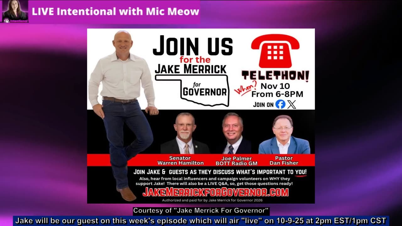 'Intentional' S2E17 Thursday 10-9-25 'Live'