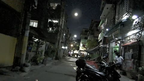 Chill Night Walk Along Mais Street in Pasig City in the Philippines