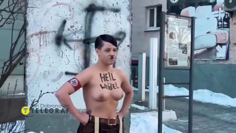 ⚠️METH ADDICTED INBRED TRANNY JEW HITLER VANDALIZES THE GERMAN EMBASSY IN UKRAINE!