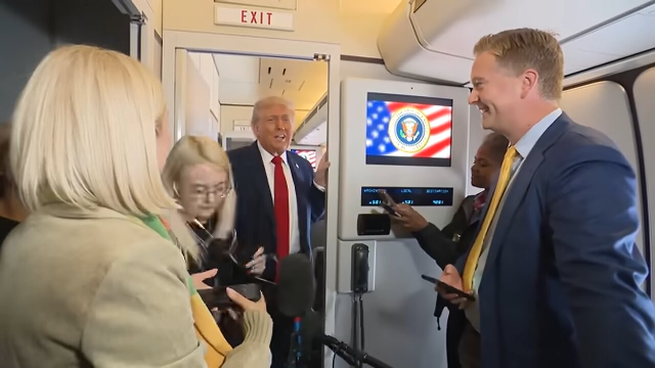 President Trump Gaggles with the Press on Air Force One, Oct. 12, 2025