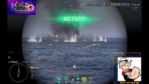 World of Warships USS Cachalot Submarine Commander Popeye the sailor man