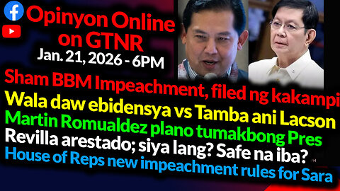 BBM Sham Impeachment | No evidence vs Tamba? - Lacson | VP Sara targeted | GTNR Ka Mentong Ka Ado