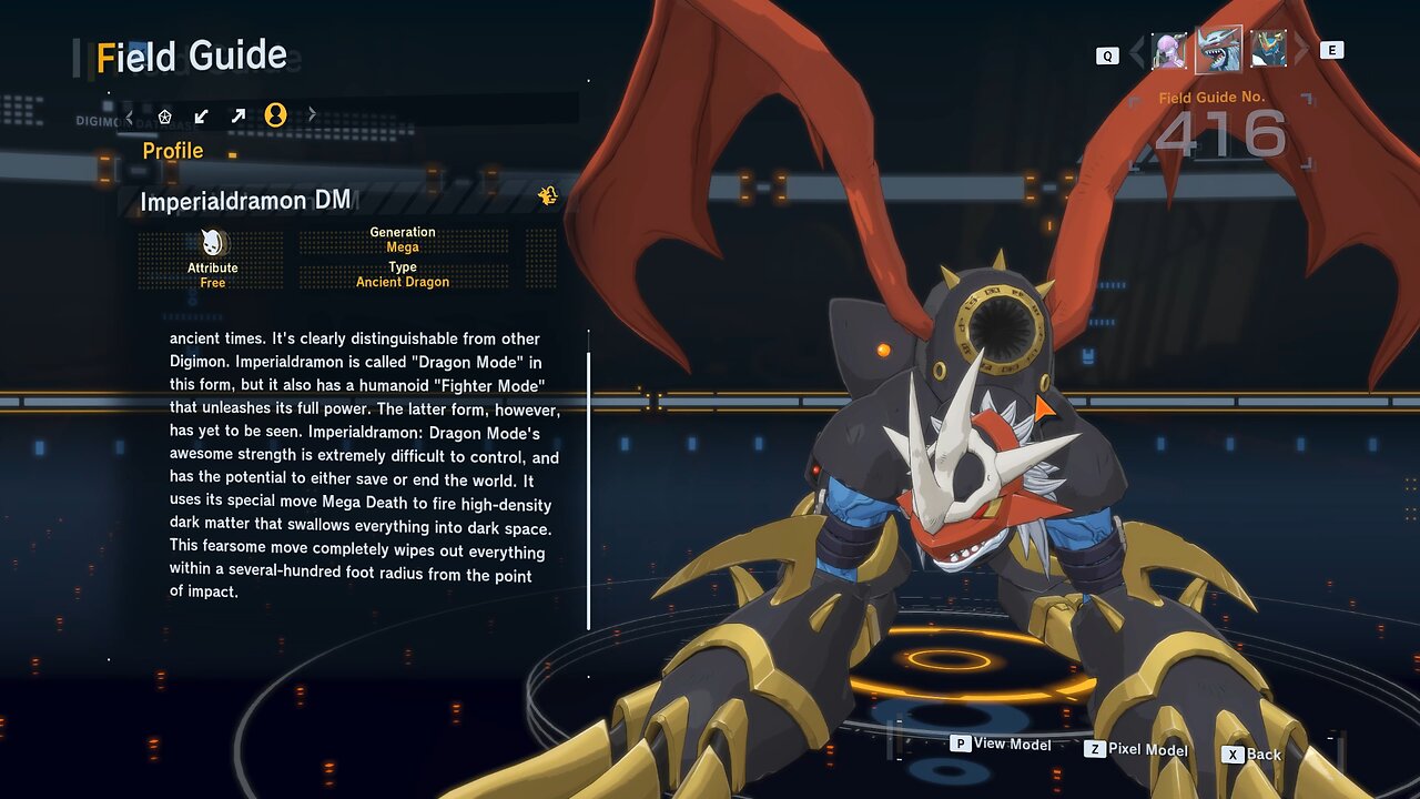 imperialdramon DM all digivolution/de-digivolution/profile Digimon Story Time Stranger