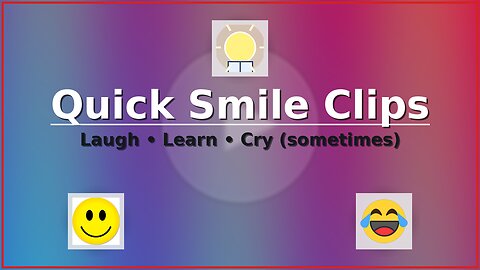 Quick Smile clips 9.28.2025. Don't you just love people? I do... let's smile, laugh 