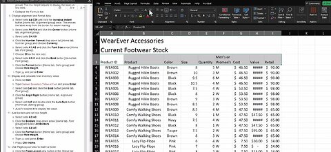 Excel 2021 Guided Project 1-3 | WearEver Accessories | Simnet Guided Project 1-3 Office 365 2021