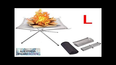 Large L Fire Pit Grill Stand Folding Campfire Rack Outdoor Camping Bonfire Review