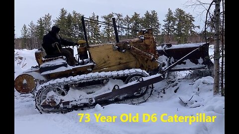 Pushing Snow with 73 Year Old D6 9U Caterpillar Dozer Jan 26 2025