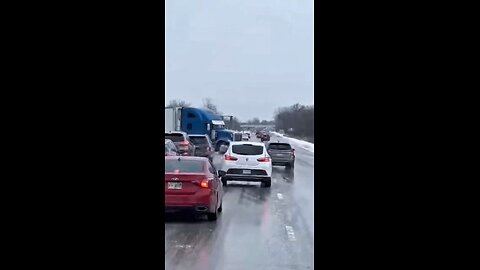 A semi truck 18 wheeler has a terrible accident!